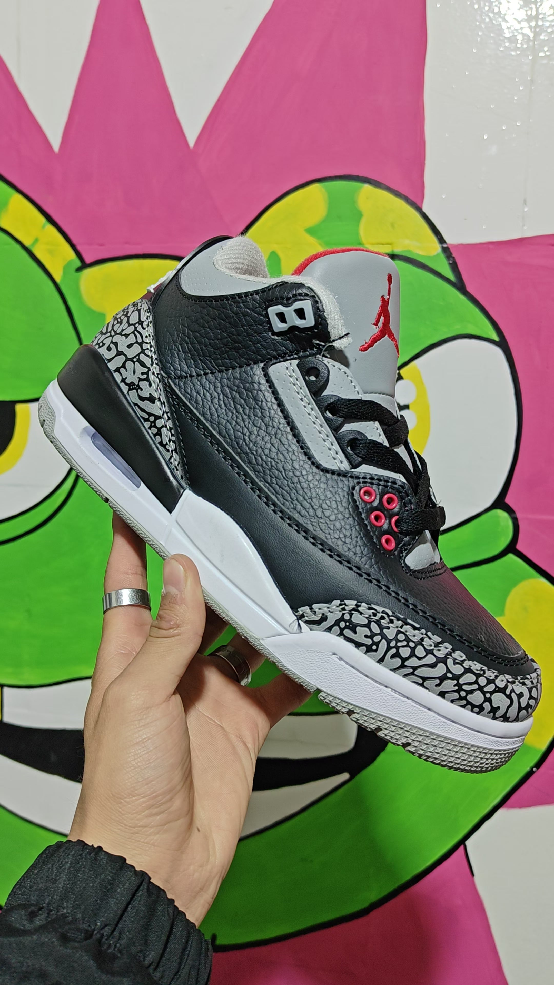 Retro 3 Black Cement