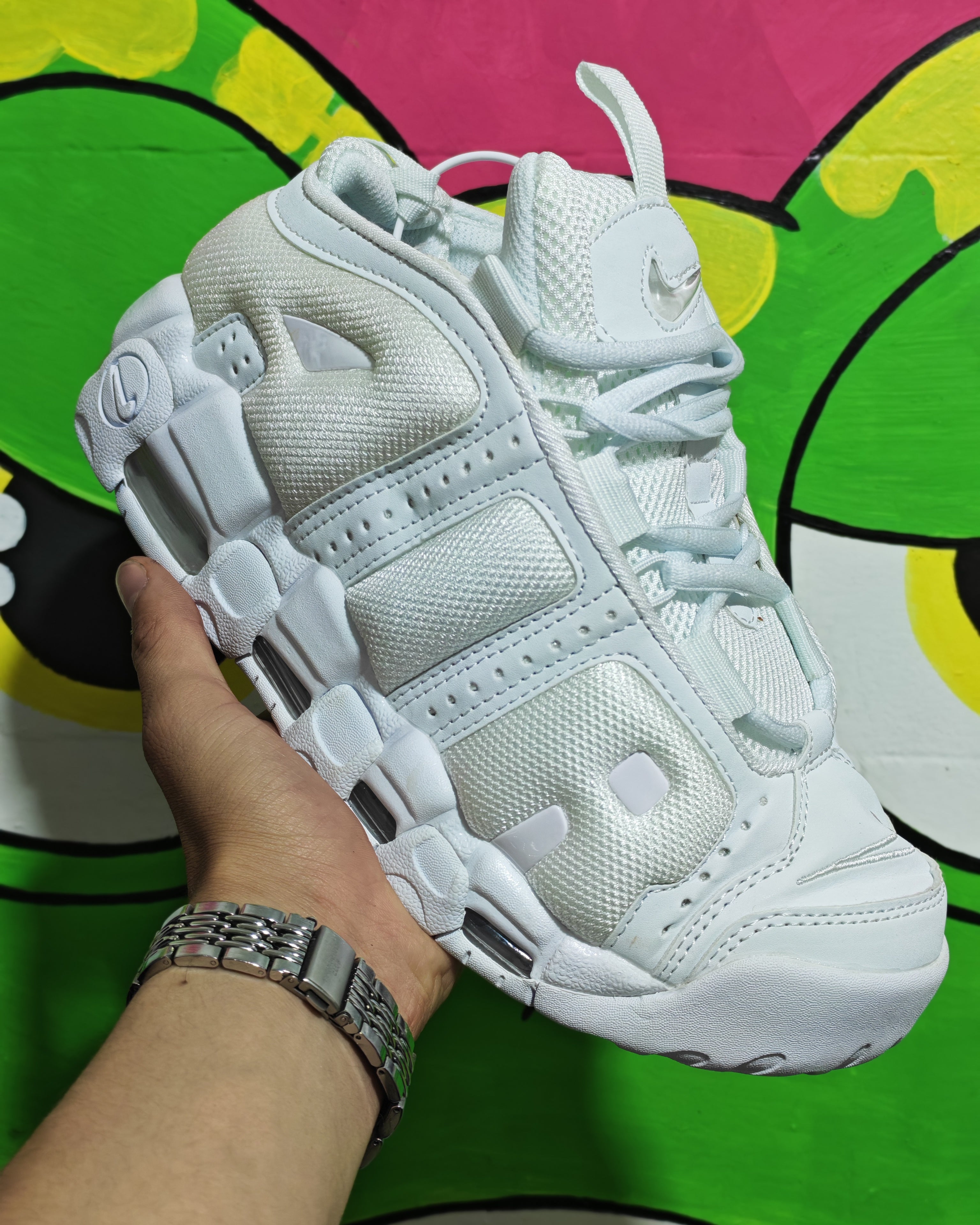 Air More Uptempo Low blanco